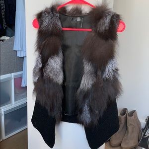 Love Token Real Natural Rabbit Fur Vest Sz Small
